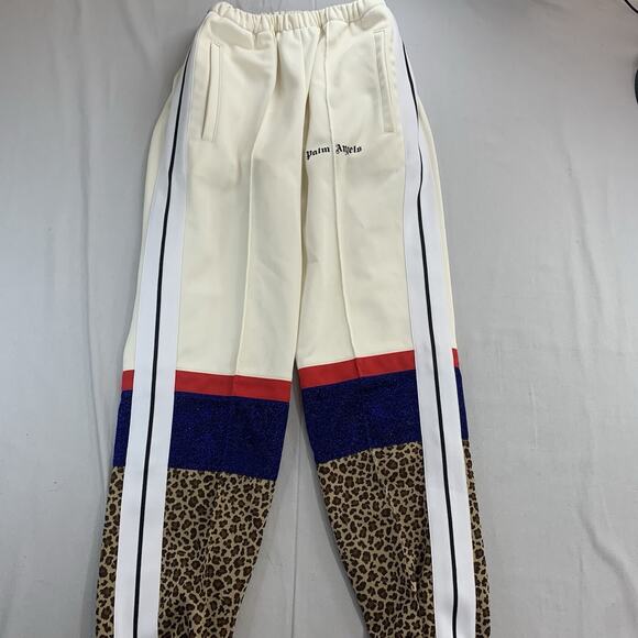 PALM ANGELS White Leopard V Colorblock Jogger Track Pants Adult Size XS - Picture 9 of 12
